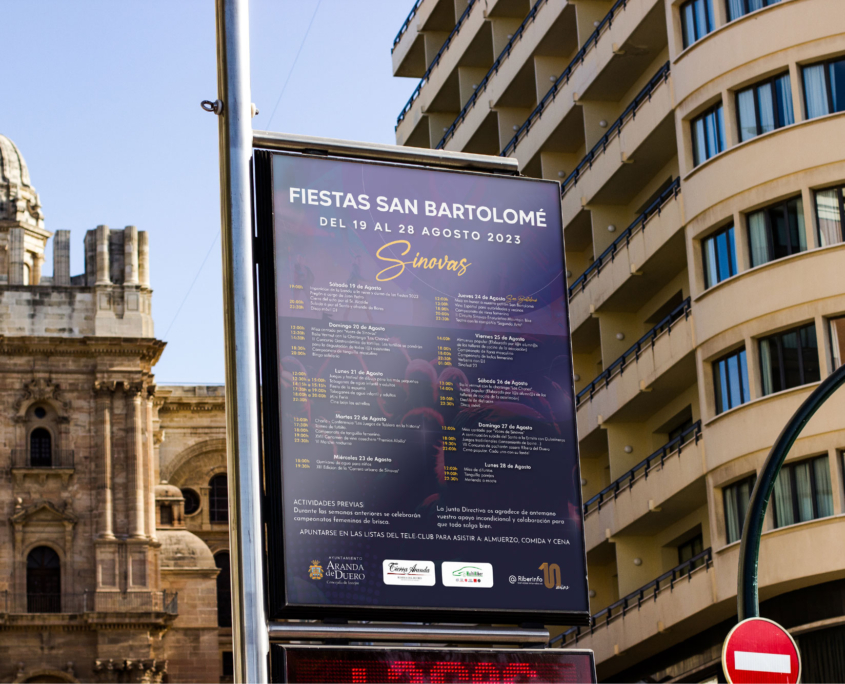 Diseño de cartel de fiestas de Sinovas, en honor a San Bartolomé